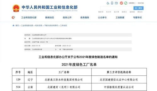 綠色發(fā)展 北新建材石膏板廠和防水材料廠入選2021年度國家級綠色工廠名單